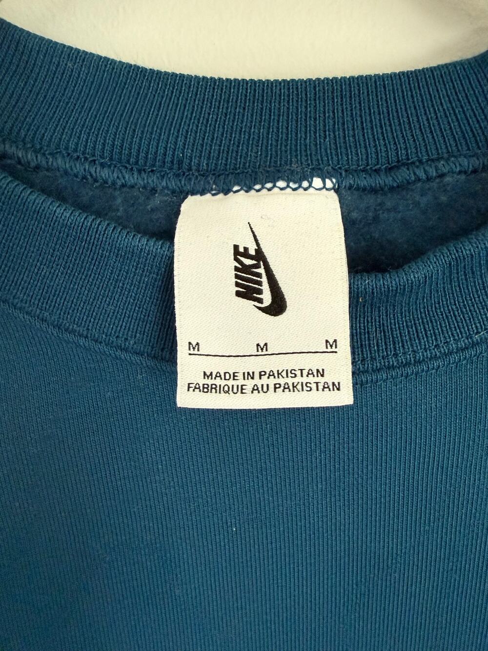 Nike Solo Swoosh Crewneck Sweatshirt Mens Medium Blue Heavyweight Boxy